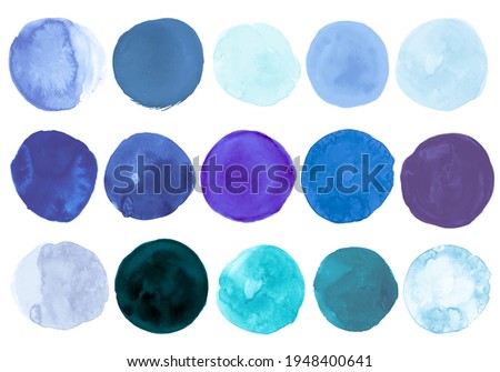Navy Blue Watercolor Dots. Graphic Grunge Splash on Paper. Ink Drops Background. Brush Stroke Watercolor Dots. Isolated Circles Design. Pastel Spots. Hand Paint Stains. Blue Watercolor Dots.