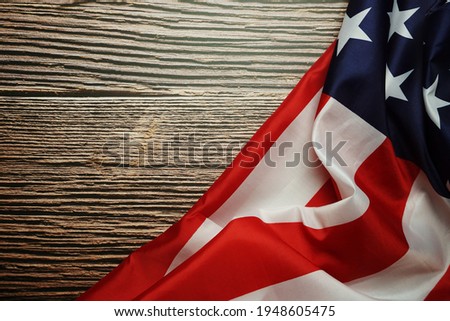 Independence Day USA Flag on wooden background