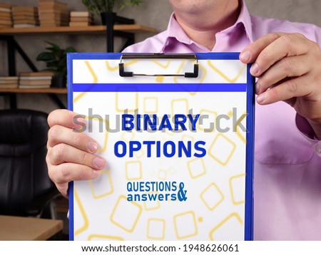  BINARY OPTIONS phrase on the page. 
