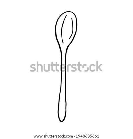 Spoon, vector illustration, hand drawing, sketch