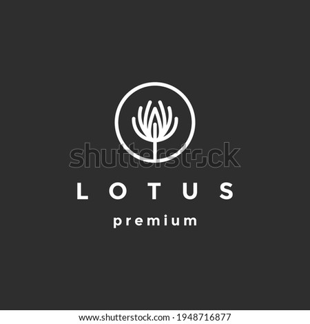 Lotus luxury logo template.  on black background