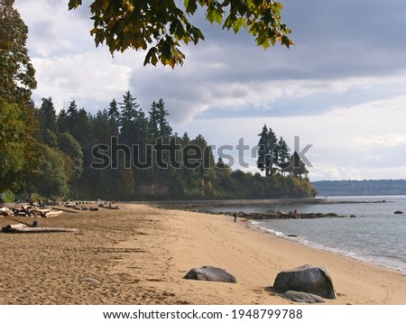 View of third beach at Stanley park, stock photo, Vancouver, British Columbia, Canada