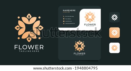 Beauty spa flower fashion zen logo design concept set. Logo can be used for icon, brand, identity, floral, logotype, and business company