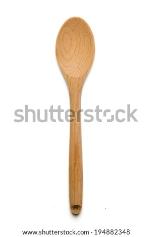 Wooden spoon on isolated background Royalty-Free Stock Photo #194882348