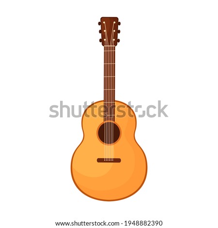Vector illustration of cartoon guitar. Isolated on white background
