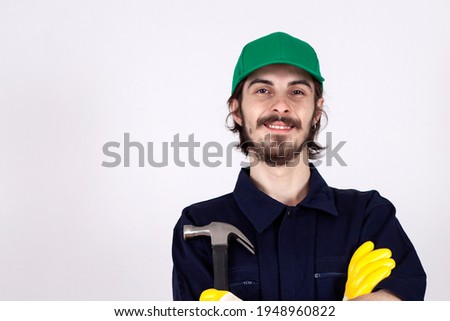 worker men with yellow helmet