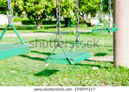 Swings in the park.