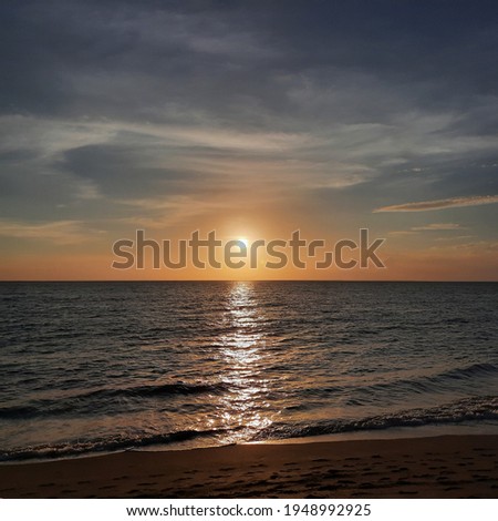 Beautiful sunset at Senggigi beach Lombok