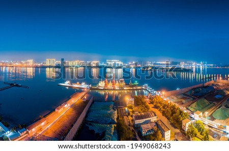 Night view of Shantou City, Guangdong Province, China