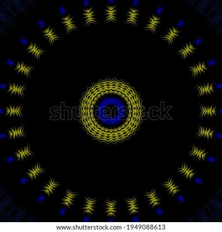 Pattern with stars concept with blue and yellow colours