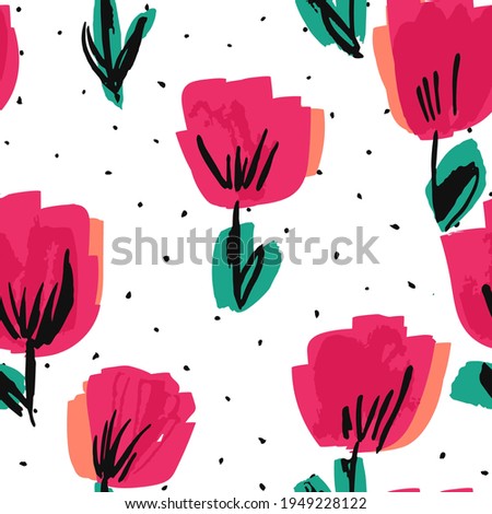 Purple Lotus Marker Vector Seamless Pattern. Peony Fabric Paper Texture. Pink Spring Drawing Illustration. Rose Abstract Wallpaper.