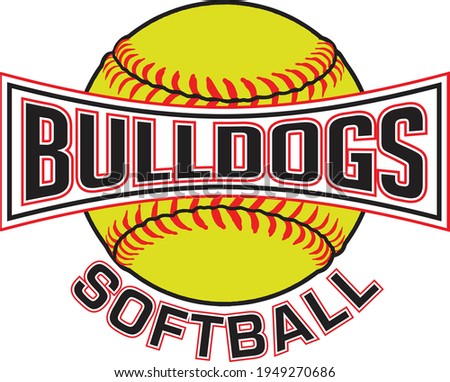 Bulldogs Softball Graphic is a sports design which includes a softball and text and is perfect for your school or team. Great for Bulldogs t-shirts, mugs and other products.