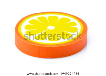 eraser fruit toys isolated on white background