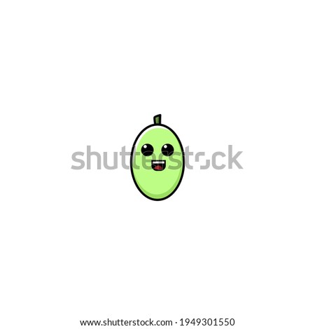 Cute Happy White Radish Cartoon Character Vector Illustration Design. Outline, Cute, Funny Style. Recomended For Children Book, Cover Book, And Other.