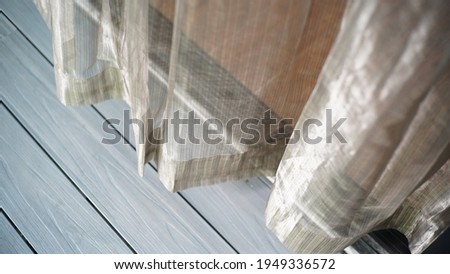 White curtains and morning sunlight nature background