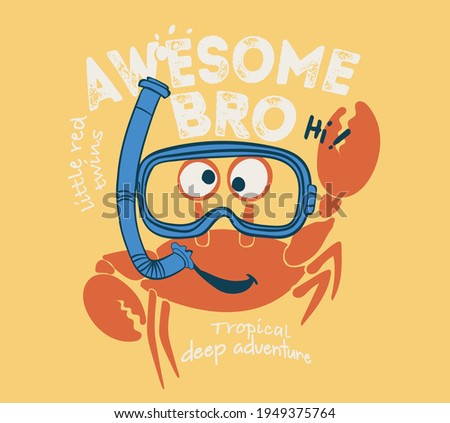 vector cartoon crab sketch for t shirts print
