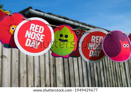 Red Nose Day Comic Relief Bunting Royalty-Free Stock Photo #1949429677