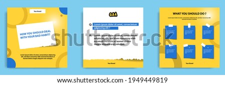 Social media tutorial, tips, trick, did you know post banner layout template with sticky paper note clips design element. Royalty-Free Stock Photo #1949449819