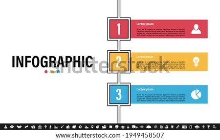 Infographic design template with business concept vector illustration with 3 steps or options or processes represent work flow or diagram
