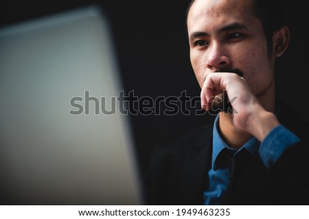 professional businessman person in black suit, portrait confident executive manager business man, worker people in successful concept