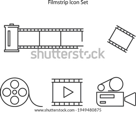 Filmstrip icon set isolated on white background from cinema collection. Filmstrip icon trendy and modern Filmstrip symbol for logo, web, app, UI. Filmstrip icon simple sign. 