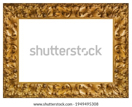 Vintage golden frame isolated on a white background