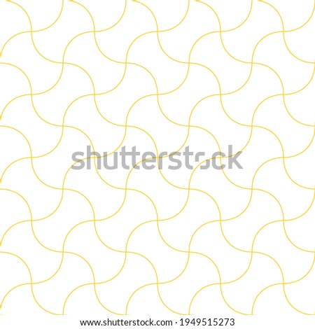 Seamless pattern of wave lines. Unusual lattice. Geometric orange background.