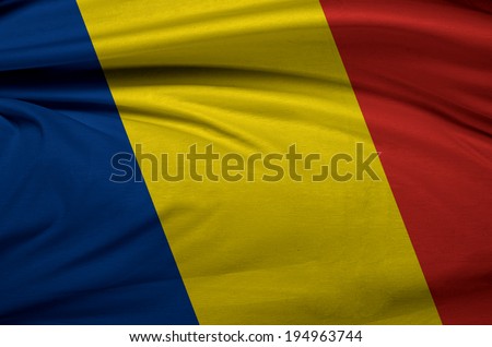 Waving colorful Romanian flag 