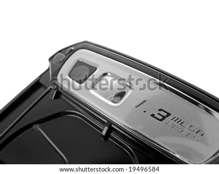 Detail of the camera on a modern camera phone