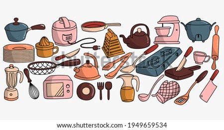 kitchen appliances set. vector illustration.
