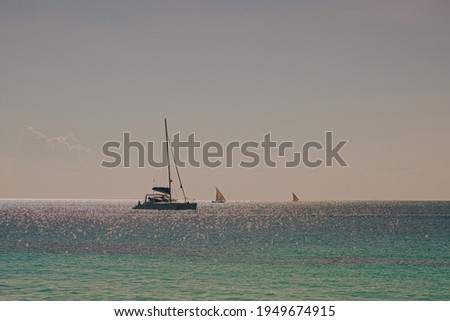 yacht at sea on a hot afternoon