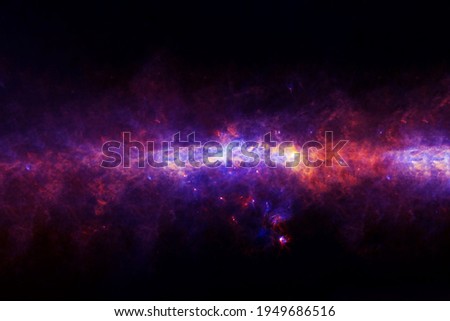 Beautiful colored galaxy. Blue space with stars. Elements of this image were furnished by NASA. High quality photo