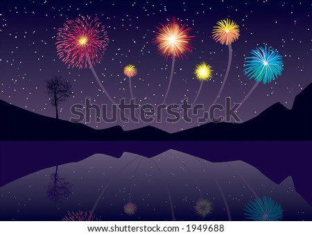 Exploding fireworks - illustration