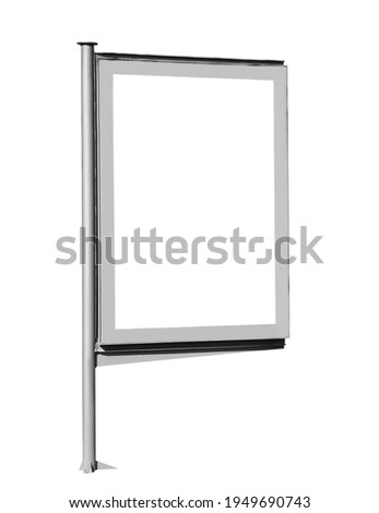 Blank advertising board isolated on white. Mockup for design