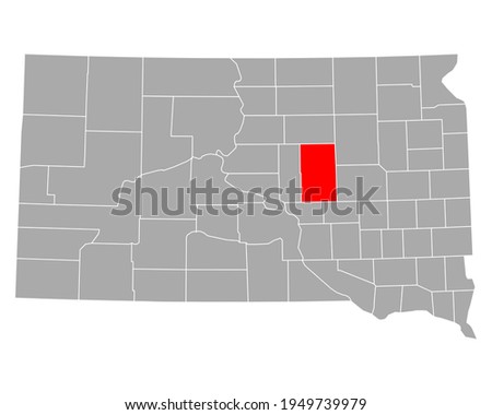 Map of Hand in South Dakota on white