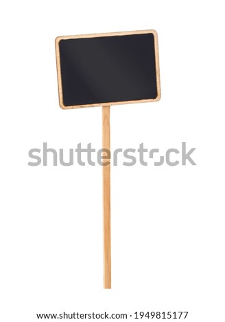 wooden sign for  flowers isolated on white background, with clipping path