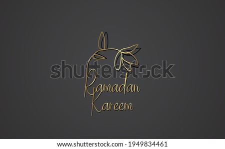 Ramadan Kareem Greeting Card. Ramadhan Mubarak.