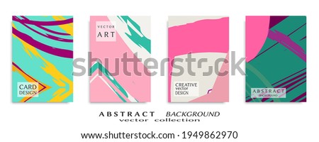 Abstract backgrouns set, grunge texture. Minimalistic art, brush strokes style. Design for card, brochure, banner idea, book cover, booklet print, flyer sheet a4. Collage page, web header template.