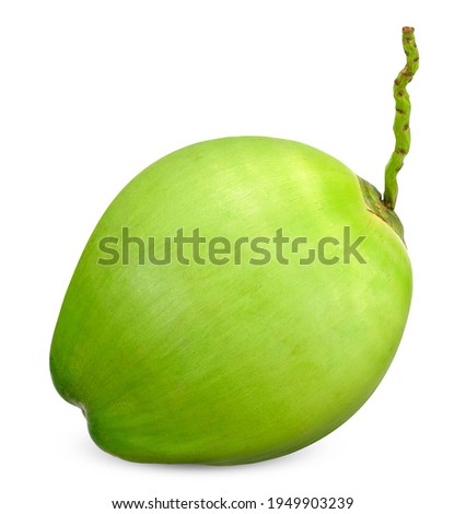 Fresh young green coconut isolated on white. coconut clipping path