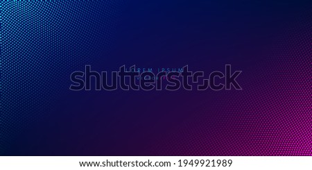 Abstract blue and red dynamic wavy line dotted texture ,Dark blue background with copy space. Modern futuristic simple dots pattern. Vector illustration Royalty-Free Stock Photo #1949921989