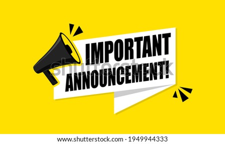 Megaphone with Important Announcement. Vector flat Royalty-Free Stock Photo #1949944333