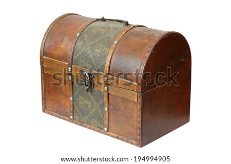 vintage rusty  wooden box isolated on white background