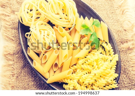vintage photo of dry pasta