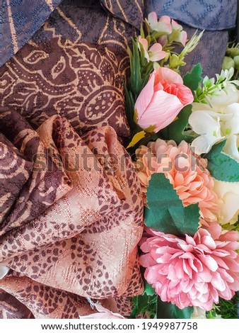 Artificial Flower Bouquet with textured fabric combination, used for commercial or residential decoration.