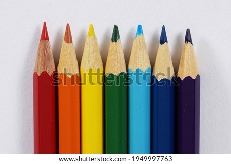 Rainbow Pencils abstract background lined up