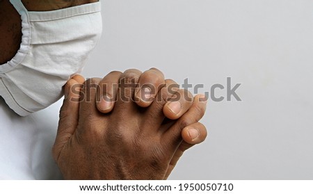 doctor with face mask in hospital with white background stock photo