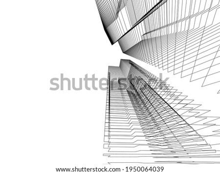 3d illustration of abstract modern architecture