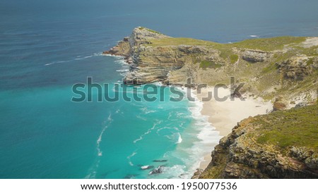 spectacular Bordjiesrif beach at Vasco Da Gama Cross. Cape of Good Hope, most popular tourist attraction, near Cape Town in Cape Peninsula, Western Cape, South Africa. Royalty-Free Stock Photo #1950077536