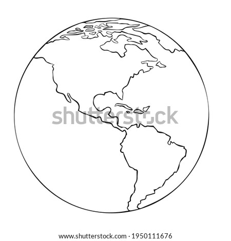 Planet earth vector illustration. Black White Earth 