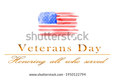 Veterans Day banner with a beautiful text close up